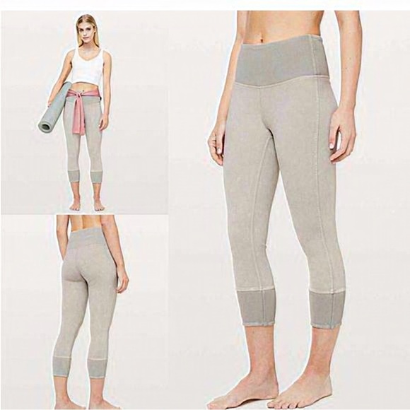 Lululemon French Clay Wunder Under Crop 23” Ribbed Leggings Size 8 - Picture 1 of 11
